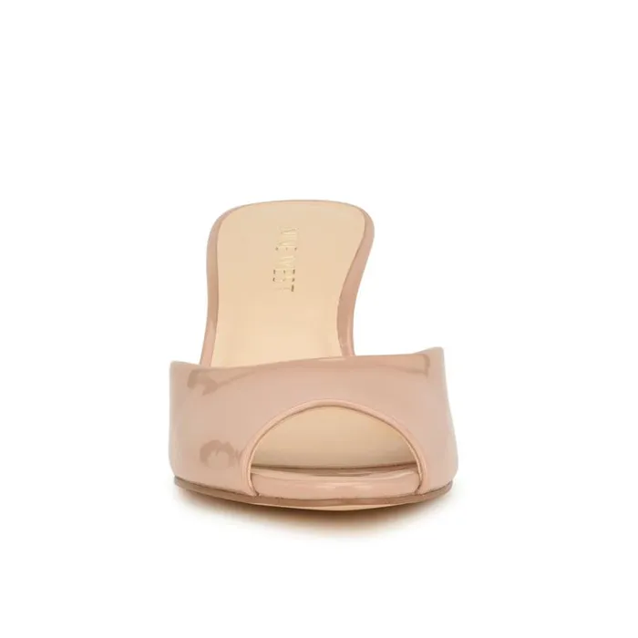 Nine West Sandals Women Luvlie Heeled Slide Sandals Natural Patent Nine West Sandals Women Luvlie Heeled Slide Sandals Natural Patent