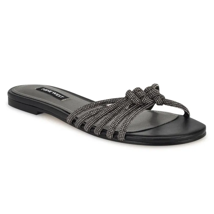 Nine West Sandals Women Luxury Flat Slide Sandals Black Nine West Sandals Women Luxury Flat Slide Sandals Black