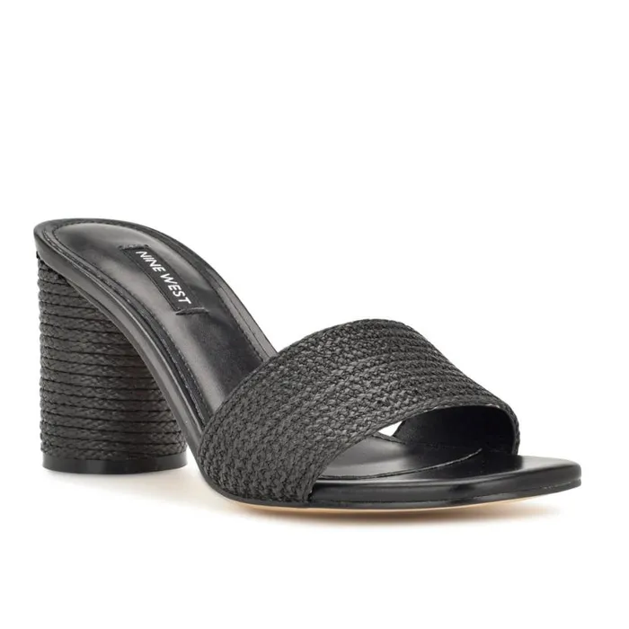 Nine West Sandals Women Mapeli Heeled Slide Sandals Black