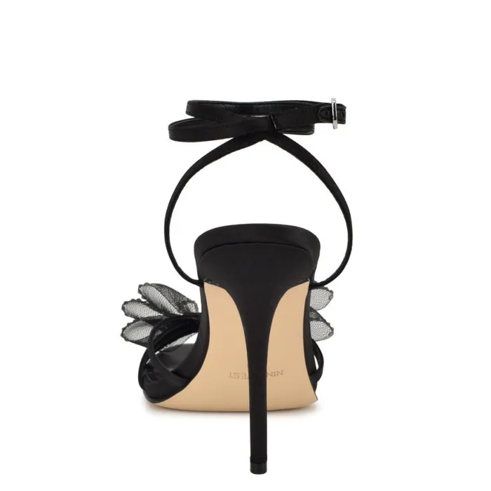 Nine West Sandals Women Minky Bow Heeled Sandals Black Nine West Sandals Women Minky Bow Heeled Sandals Black