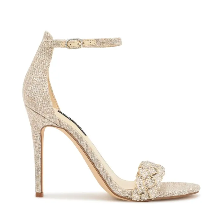 Nine West Sandals Women Morelov Heeled Sandals Natural Crystal