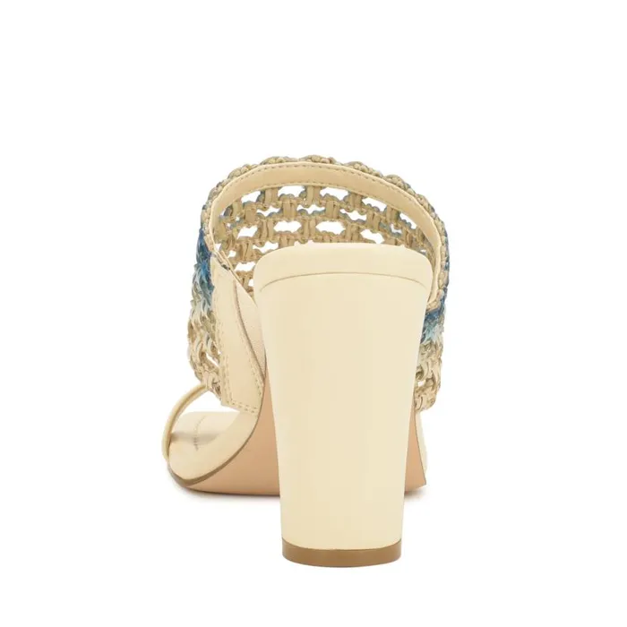 Nine West Sandals Women Mylas Heeled Slide Sandals Cream Blue Ombre Nine West Sandals Women Mylas Heeled Slide Sandals Cream Blue Ombre