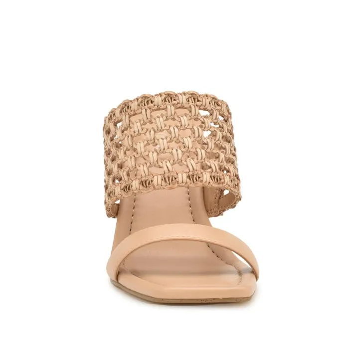 Nine West Sandals Women Mylas Heeled Slide Sandals Light Natural