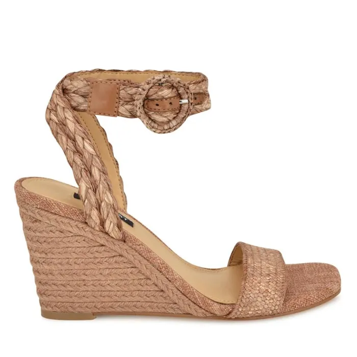 Nine West Sandals Women Nerisa Espadrille Wedge Sandals Brown