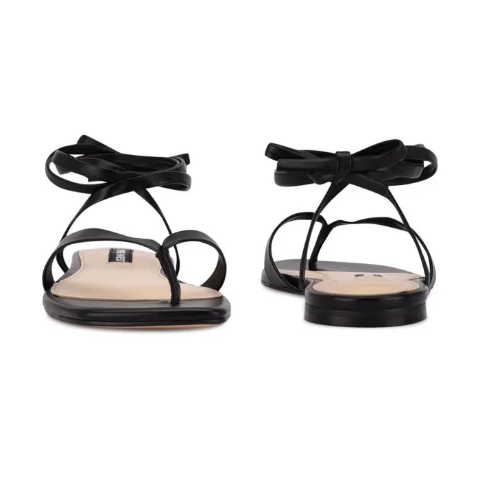 Nine West Sandals Women News Ankle Wrap Flat Sandals Black Nine West Sandals Women News Ankle Wrap Flat Sandals Black