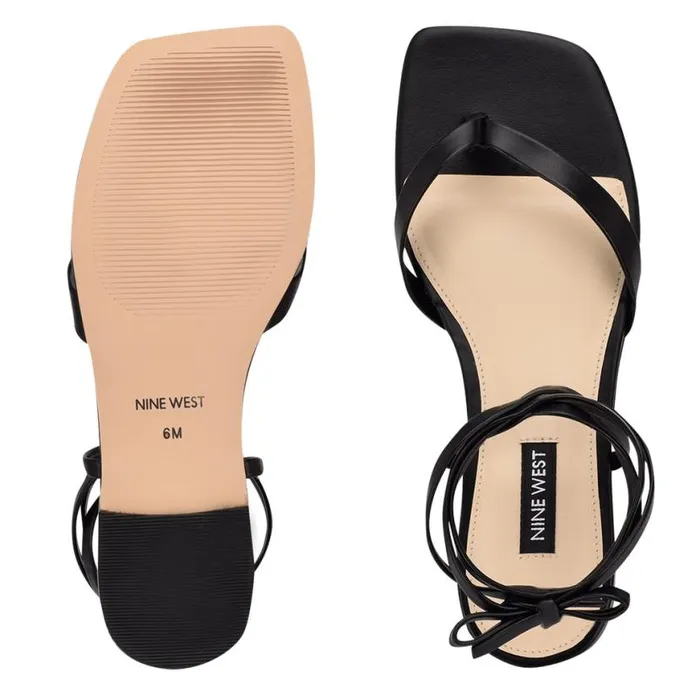 Nine West Sandals Women News Ankle Wrap Flat Sandals Black Nine West Sandals Women News Ankle Wrap Flat Sandals Black