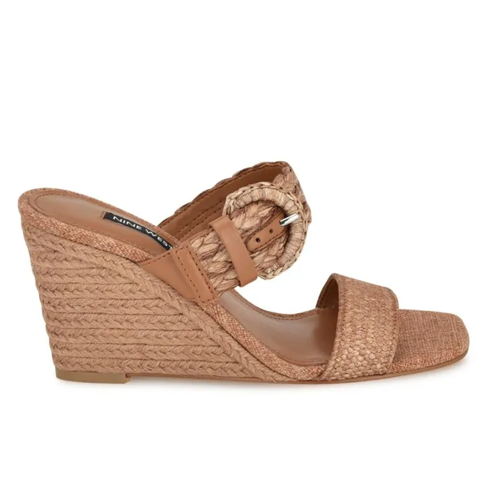 Nine West Sandals Women Novalie Slipon Wedge Sandals Dark Brown