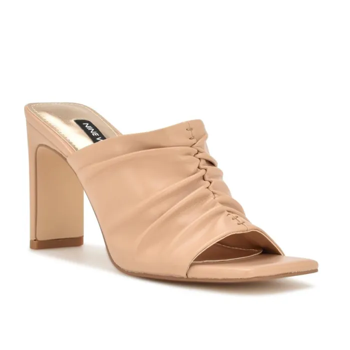 Nine West Sandals Women Peary Heeled Slide Sandals Warm Blush