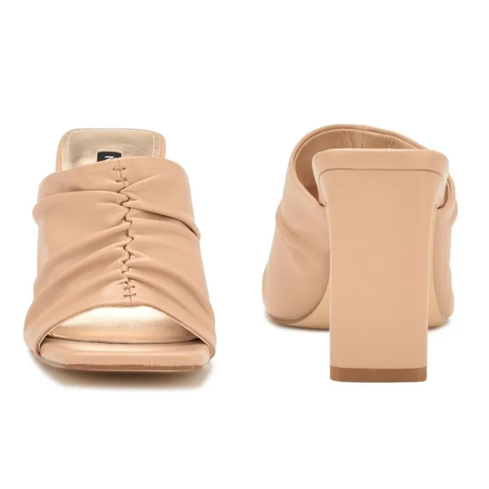 Nine West Sandals Women Peary Heeled Slide Sandals Warm Blush