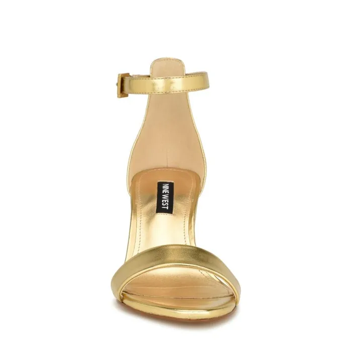 Nine West Sandals Women Pruce Ankle Strap Block Heel Sandals Gold Nine West Sandals Women Pruce Ankle Strap Block Heel Sandals Gold