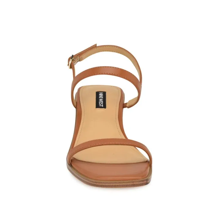 Nine West Sandals Women Purdy Block Heel Sandals Tan