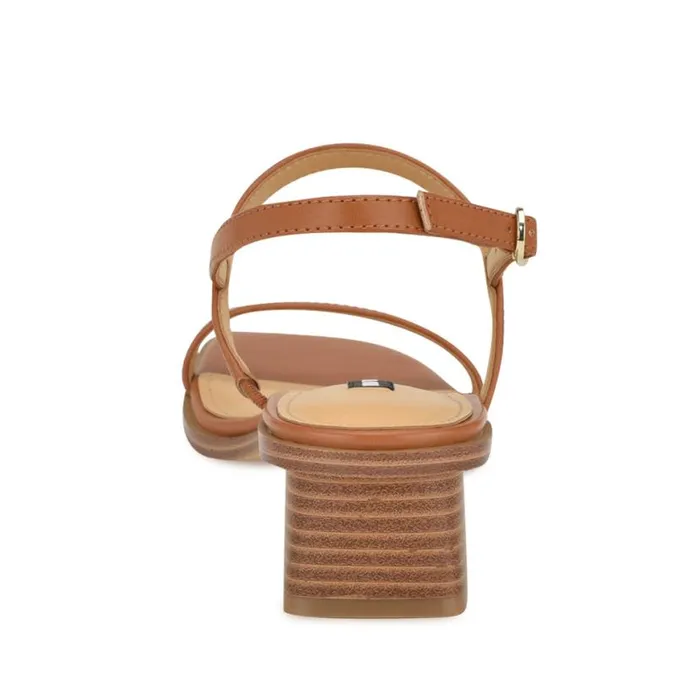Nine West Sandals Women Purdy Block Heel Sandals Tan