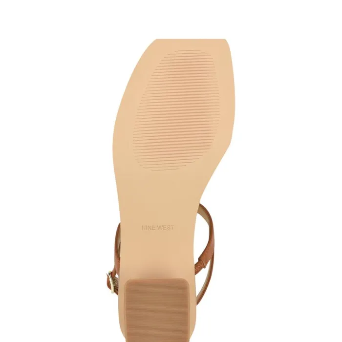 Nine West Sandals Women Purdy Block Heel Sandals Tan