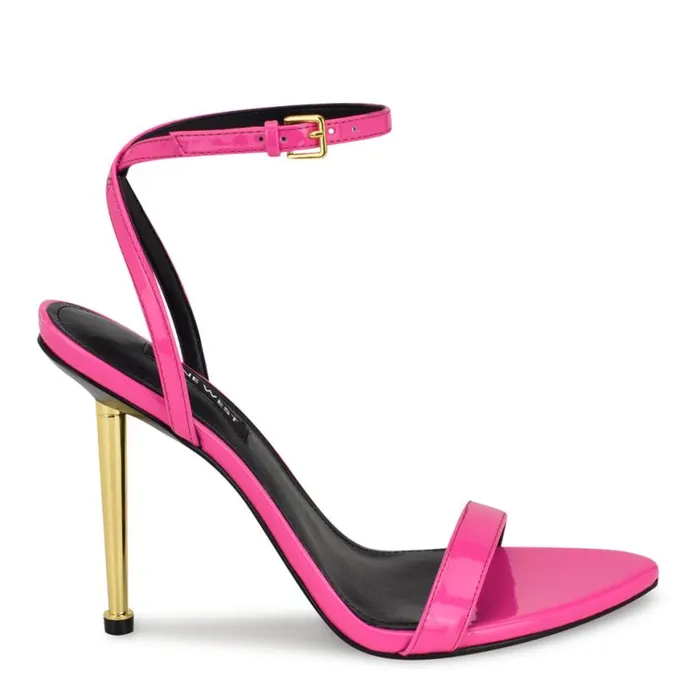 Nine West Sandals Women Reina Ankle Strap Sandals Bright Pink
