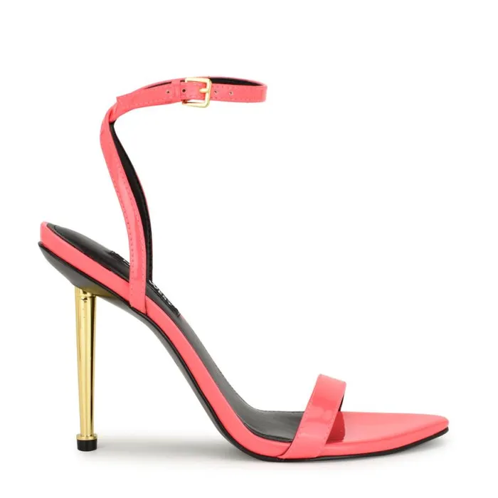 Nine West Sandals Women Reina Ankle Strap Sandals Pink Patent