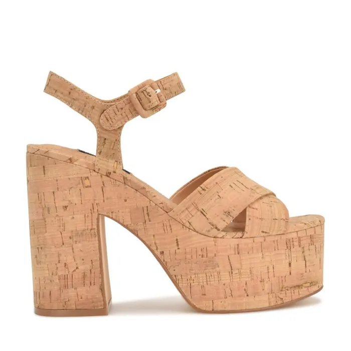 Nine West Sandals Women Rilay Platform Sandals Natural Cork