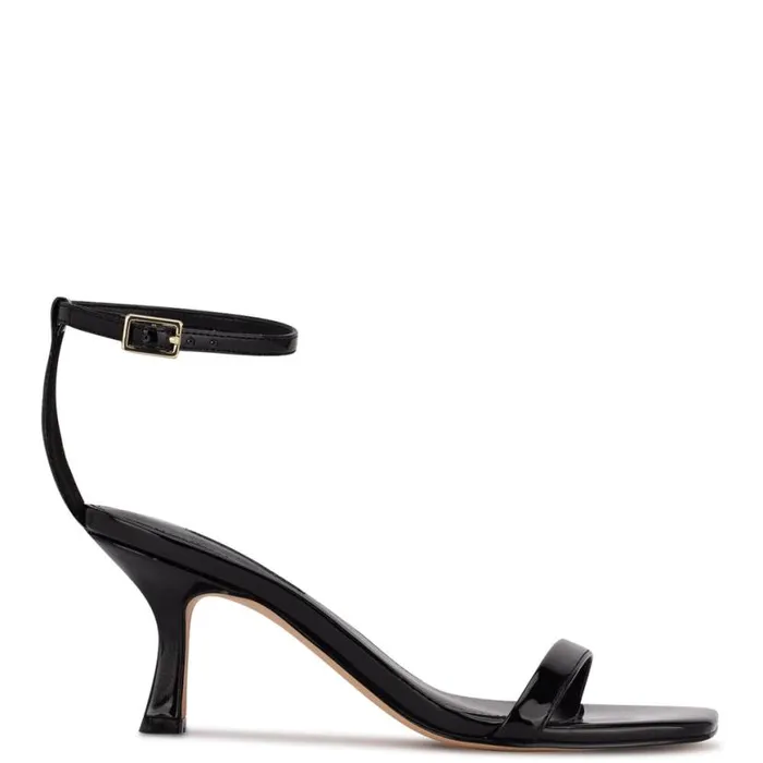 Nine West Sandals Women Ripe Heeled Sandals Black Patent