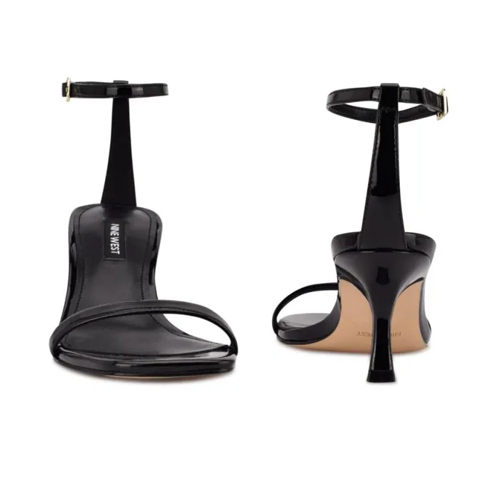 Nine West Sandals Women Ripe Heeled Sandals Black Patent Nine West Sandals Women Ripe Heeled Sandals Black Patent