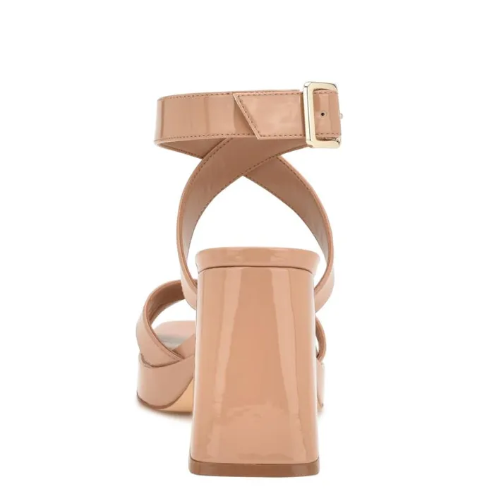 Nine West Sandals Women Tackle Ankle Strap Platform Sandals Blush Patent