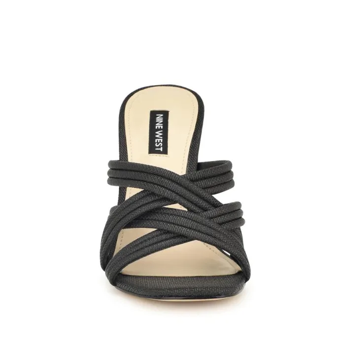 Nine West Sandals Women Tracee Heeled Slide Sandals Black