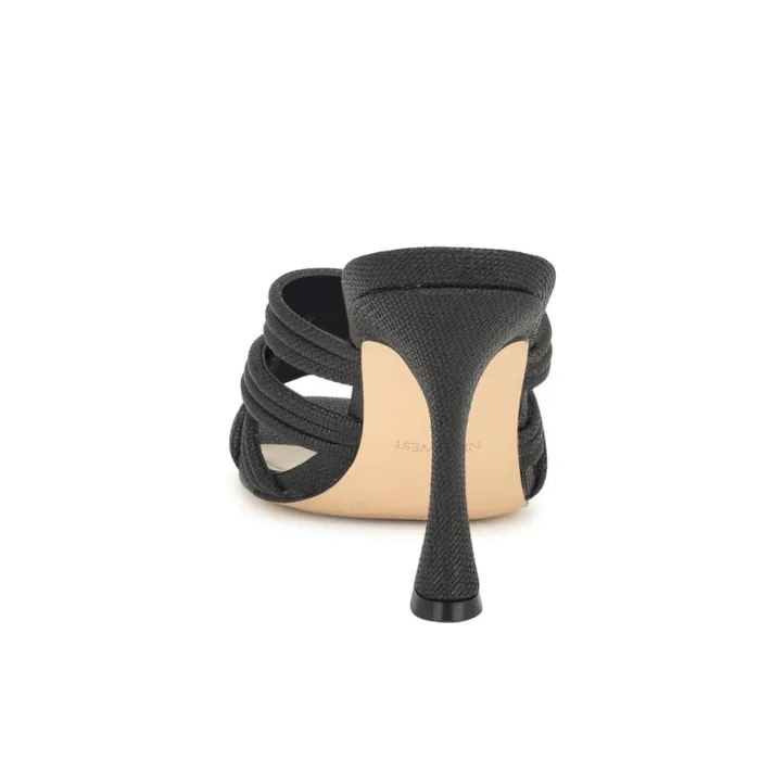 Nine West Sandals Women Tracee Heeled Slide Sandals Black