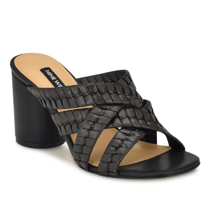 Nine West Sandals Women Wenea Strappy Heeled Slide Sandals Black Nine West Sandals Women Wenea Strappy Heeled Slide Sandals Black