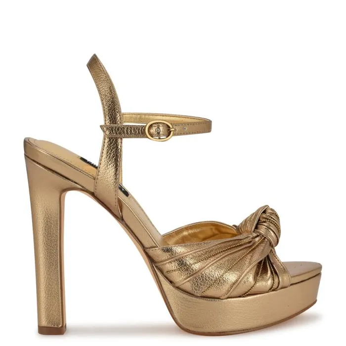 Nine West Sandals Women Winne Knotted Platform Sandals Bronze