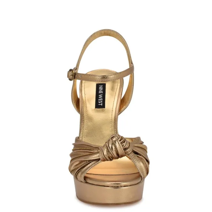 Nine West Sandals Women Winne Knotted Platform Sandals Bronze