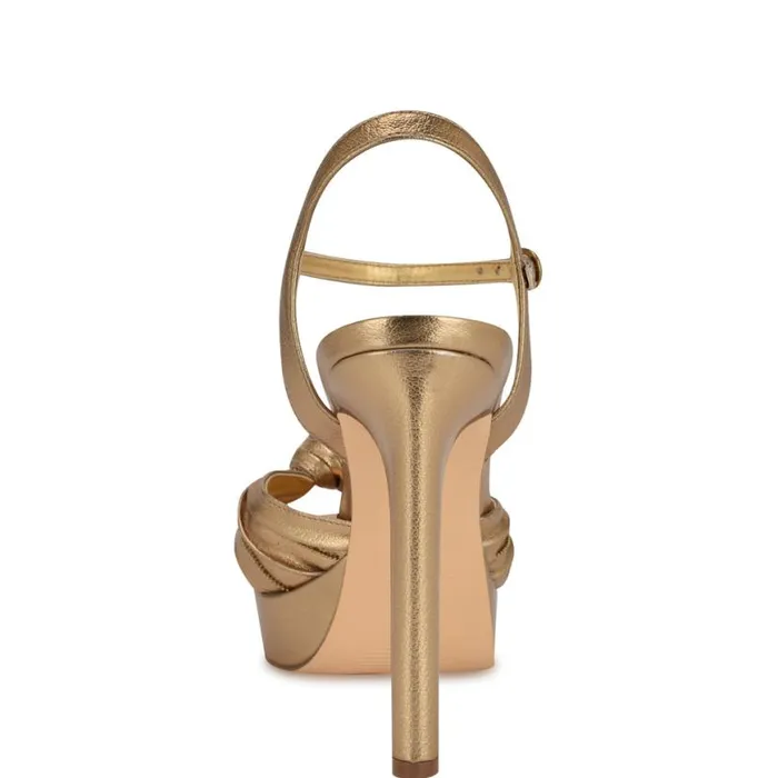 Nine West Sandals Women Winne Knotted Platform Sandals Bronze