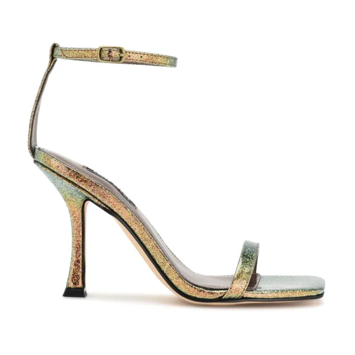 Nine West Sandals Women Yess Ankle Strap Sandals Bronze Glitter
