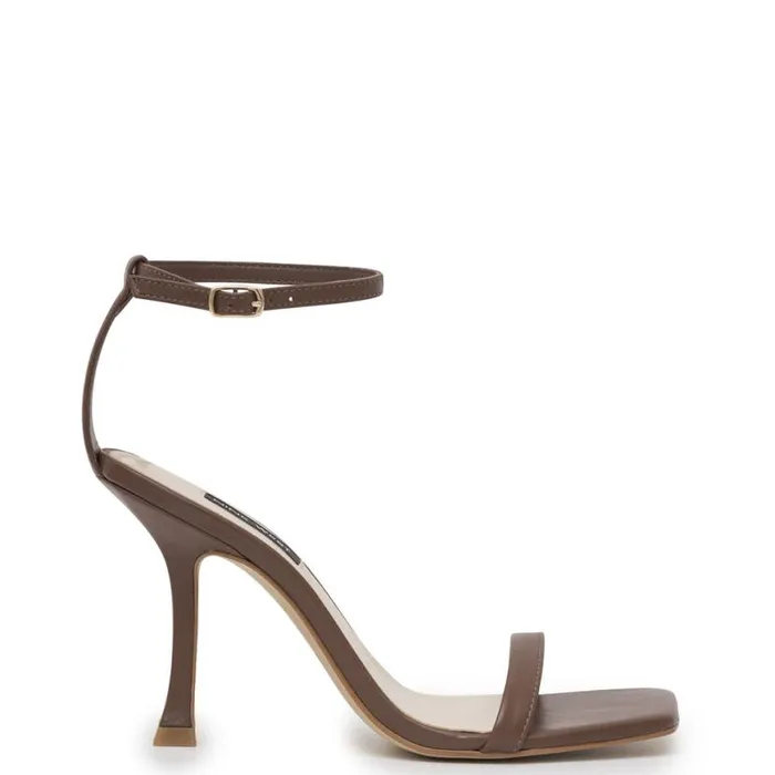 Nine West Sandals Women Yess Ankle Strap Sandals Brown Leather