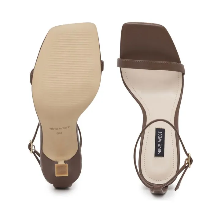 Nine West Sandals Women Yess Ankle Strap Sandals Brown Leather Nine West Sandals Women Yess Ankle Strap Sandals Brown Leather
