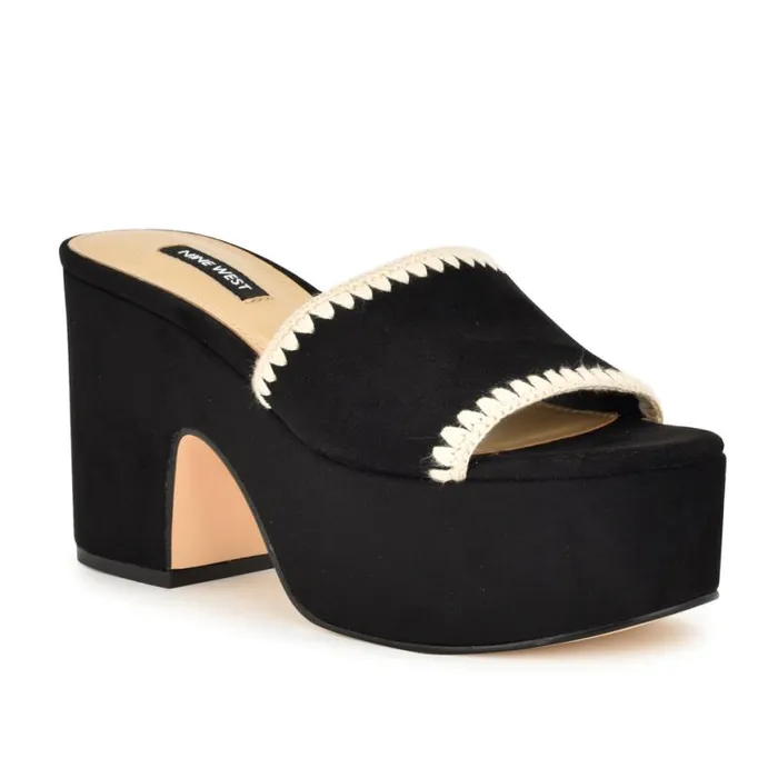Nine West Sandals Women Yickie Platform Slide Sandals Black Nine West Sandals Women Yickie Platform Slide Sandals Black