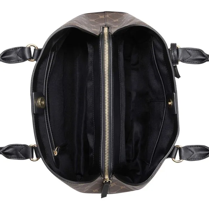 Nine West Satchels and Shoulder Bags Women Brooklyn Jet Set Carryall Brown Black Logo Nine West Satchels and Shoulder Bags Women Brooklyn Jet Set Carryall Brown Black Logo
