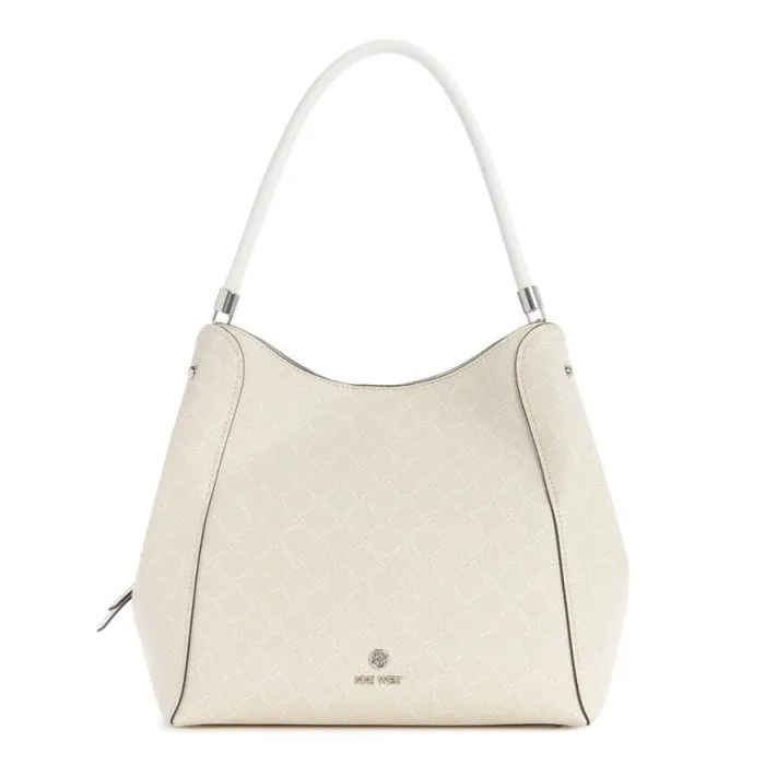 Nine West Satchels and Shoulder Bags Women Etta Jet Set Carryall Cream Logo