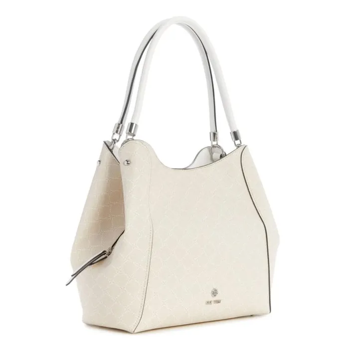 Nine West Satchels and Shoulder Bags Women Etta Jet Set Carryall Cream Logo Nine West Satchels and Shoulder Bags Women Etta Jet Set Carryall Cream Logo