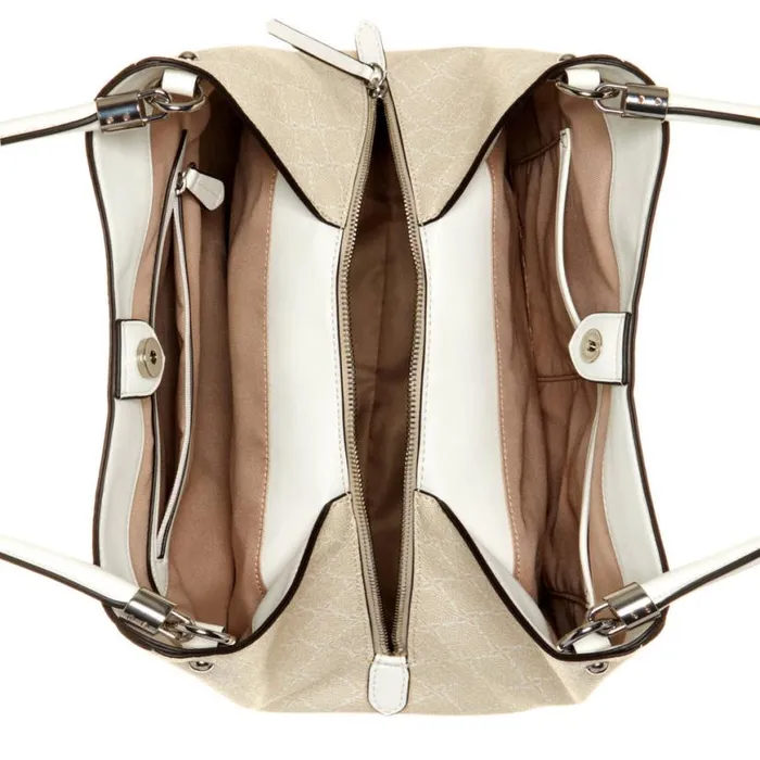 Nine West Satchels and Shoulder Bags Women Etta Jet Set Carryall Cream Logo Nine West Satchels and Shoulder Bags Women Etta Jet Set Carryall Cream Logo