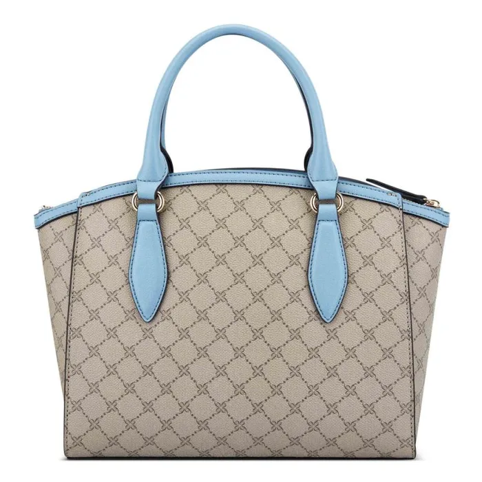 Nine West Satchels and Shoulder Bags Women Kyelle Jet Set Satchel Beige Logo Denim