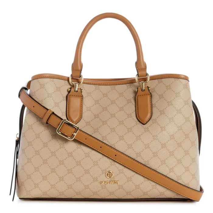 Nine West Satchels and Shoulder Bags Women Saoirse Jet Set Satchel Khaki Logocamel
