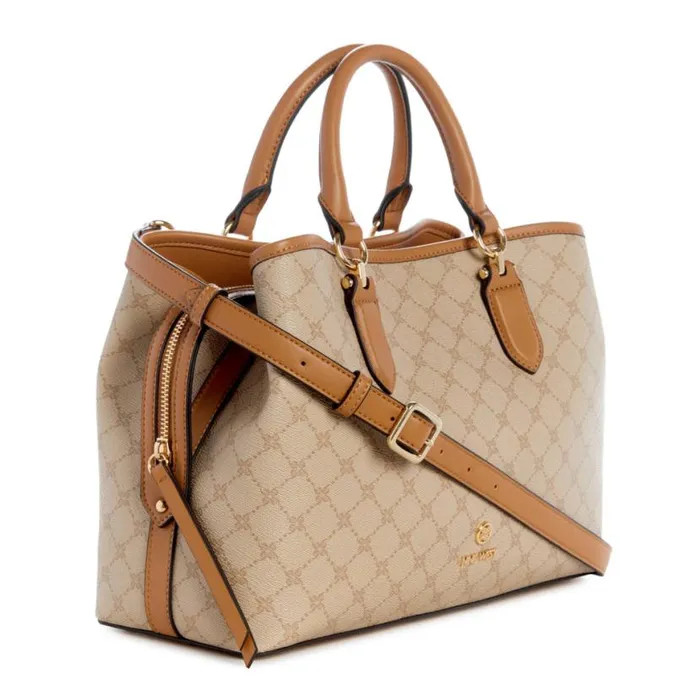 Nine West Satchels and Shoulder Bags Women Saoirse Jet Set Satchel Khaki Logocamel Nine West Satchels and Shoulder Bags Women Saoirse Jet Set Satchel Khaki Logocamel