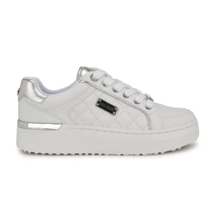 Nine West Sneakers Women Cafee LaceUp Platform Sneakers Whitesilver