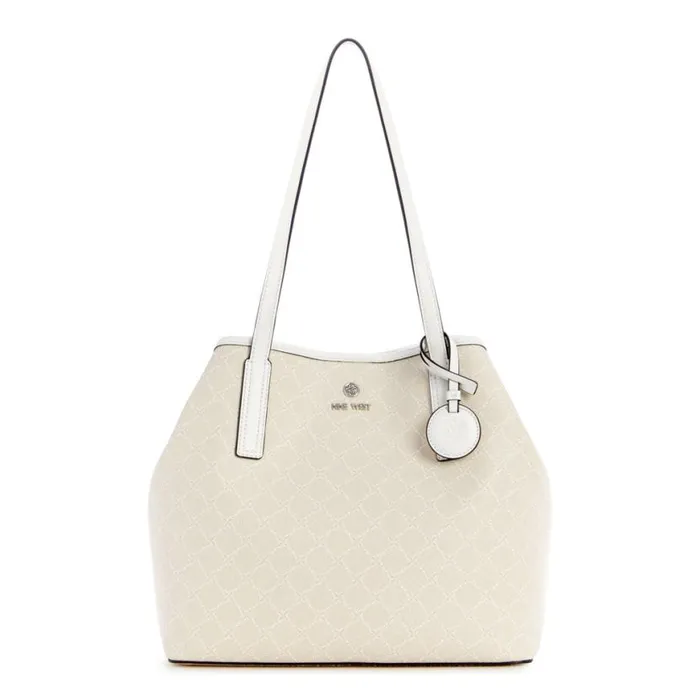 Nine West Totes and Backpacks Women Delaine 2 In 1 Tote Cream Logo