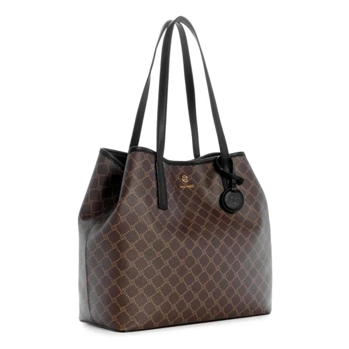 Nine West Totes and Backpacks Women Delaine Large 2 In 1 Tote Brownblack Nine West Totes and Backpacks Women Delaine Large 2 In 1 Tote Brownblack