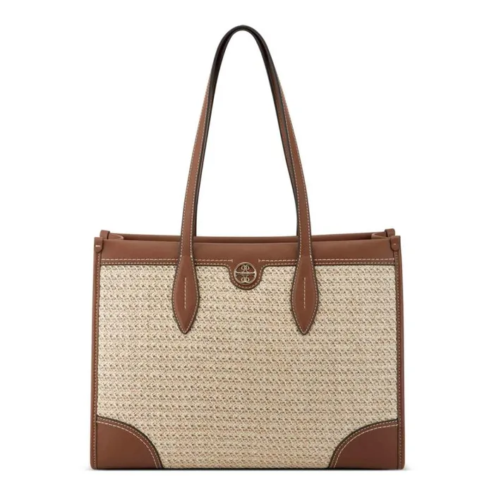 Nine West Totes and Backpacks Women Kyelle Jet Set Tote Natural Dark Camel