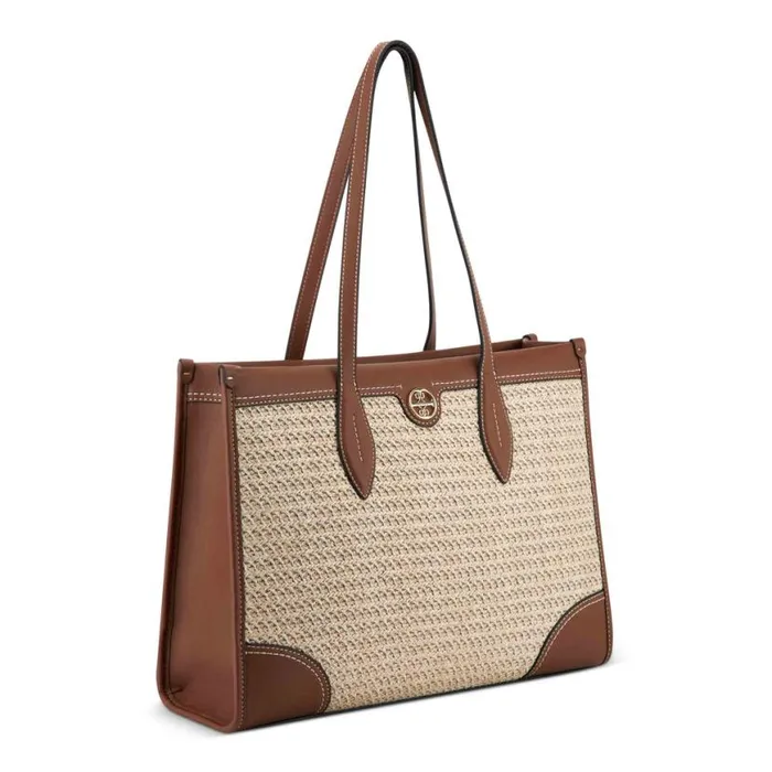 Nine West Totes and Backpacks Women Kyelle Jet Set Tote Natural Dark Camel Nine West Totes and Backpacks Women Kyelle Jet Set Tote Natural Dark Camel