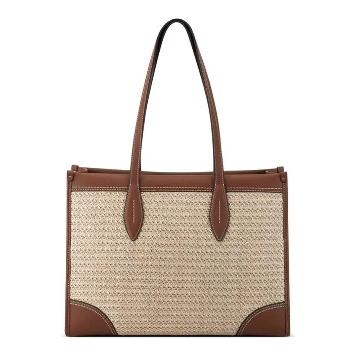 Nine West Totes and Backpacks Women Kyelle Jet Set Tote Natural Dark Camel Nine West Totes and Backpacks Women Kyelle Jet Set Tote Natural Dark Camel