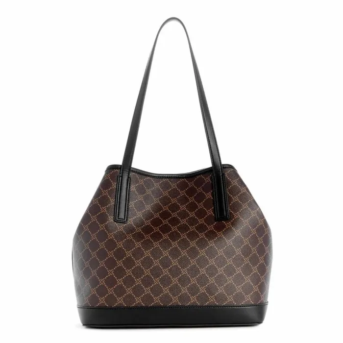 Nine West Totes and Backpacks Women Teagan 2 In 1 Tote Brown Black Logo Nine West Totes and Backpacks Women Teagan 2 In 1 Tote Brown Black Logo