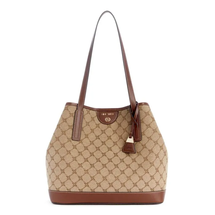Nine West Totes and Backpacks Women Teagan 2 In 1 Tote Mocha Logomahogany