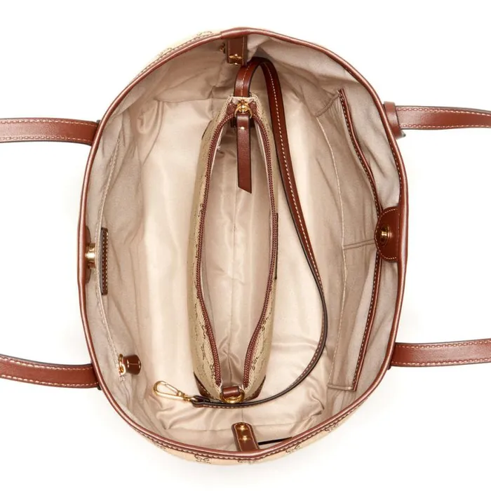 Nine West Totes and Backpacks Women Teagan 2 In 1 Tote Mocha Logomahogany Nine West Totes and Backpacks Women Teagan 2 In 1 Tote Mocha Logomahogany