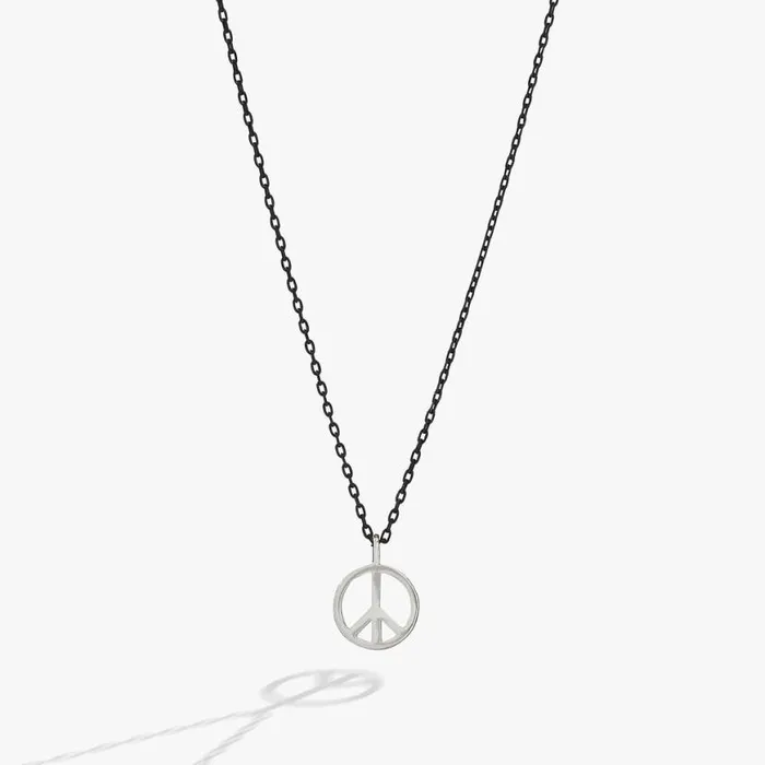 Nostalgia Peace Sign Necklace Silver Women Alex And Ani Balance Harmony